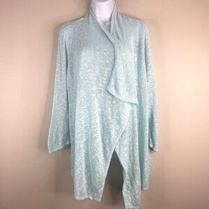 Chico's Cardigan Sweater Womens 2 Large Waterfall Beachy Coastal Vacation Travel